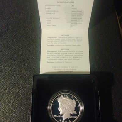 2023 Proof San Francisco Peace dollar- Box & COA  - additional view
