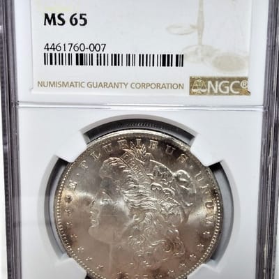 Unique toned 1885-CC NGC MS65 Morgan dollar