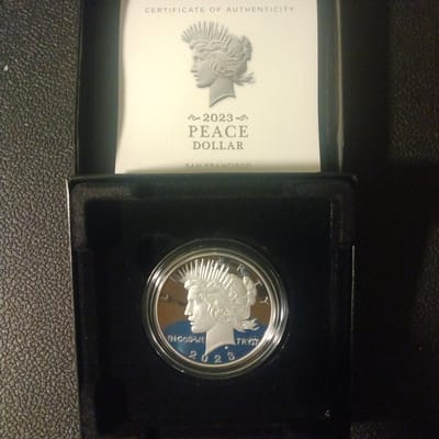 2023 Proof San Francisco Peace dollar- Box & COA 