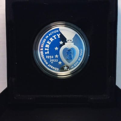 2022 US Mint Purple Heart 1 oz Proof Silver Dollar - additional view