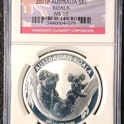 2011 1 oz -$1 Australian Koala  dollar- NGC MS69