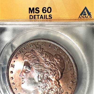 1896-P MS60 ANACS Toned Morgan dollar