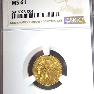 1926 $2.5 MS61 Gold Indian