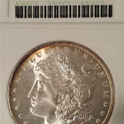 1897-P ANACs Soapbar MS65 toned Morgan dollar