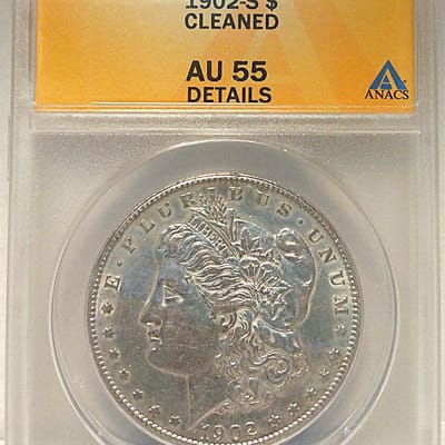 1902-S ANACs AU55 Morgan dollar