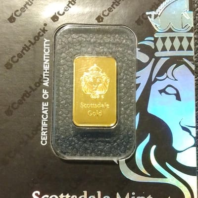 5 Gram Scottsdale-USA- 99.99 Gold bar