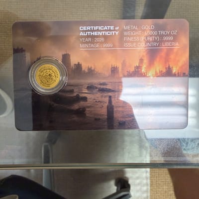 Zombie Apocalypse - 1/1000oz .9999 Gold in Assay