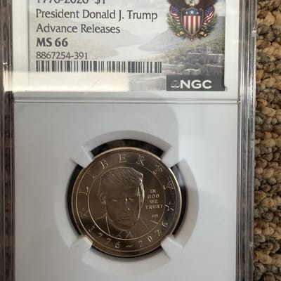 2026 Donald Trump $1 Coin NGC MS66 Advance Release 1776-2026 Presidential Dollar
