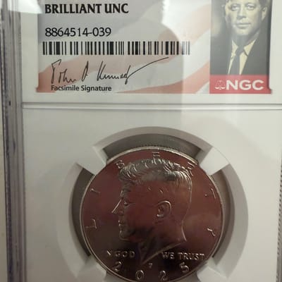 2025 P Kennedy NGC Brilliant Uncirculated $0.50