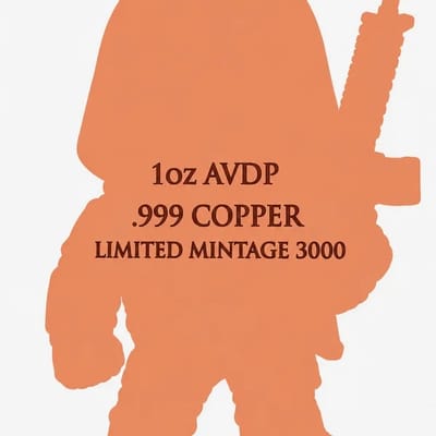 1 oz .999 Fine Copper Skull Vigilante Round - additional view
