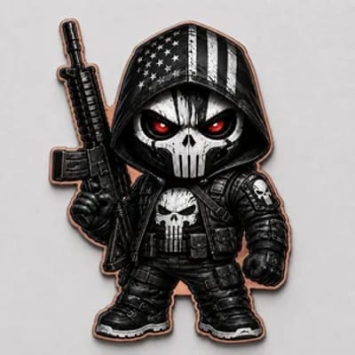 1 oz .999 Fine Copper Skull Vigilante Round