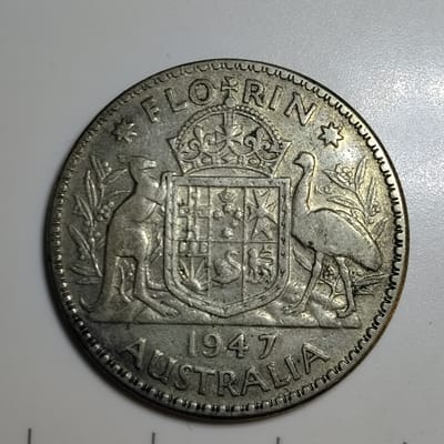 Silver 1947 1 Australian Florin