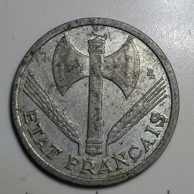 1942 France 1 Franc Vichy State German occupation - additional view