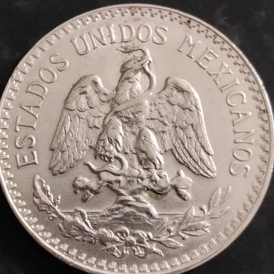 Silver better date 1935 Mexico 50 Centavos AU - additional view