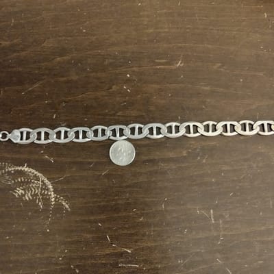 Vintage silver flat mariner/anchor link bracelet 