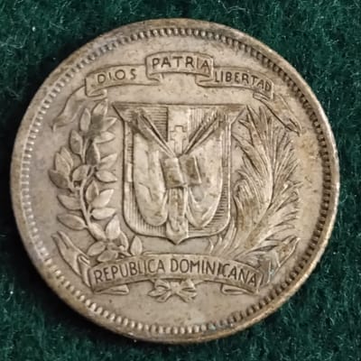 Silver 1951 Dominican Republic 25 Cent Low Mintage