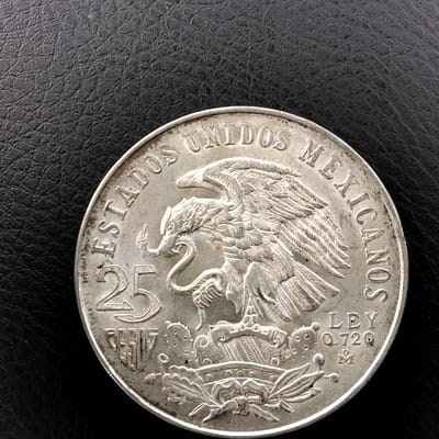 Silver 1968 Mexico 25 Pesos Olympic Games - AU-BU - additional view