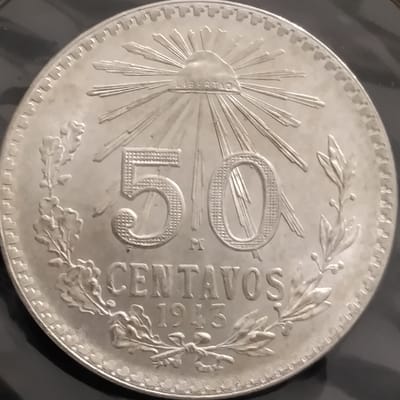 Silver 1943 Mexico 50 Centavos Crisp Choice BU