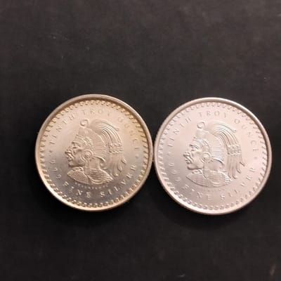 2 Silver 1/10thoz Aztec Calendar Fractional Rounds