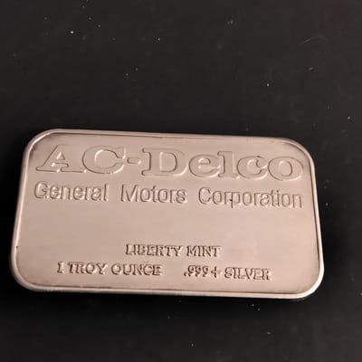 Vintage AC-Delco GM General Motors 1 oz Silver Bar