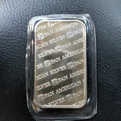 Vintage Pan American Silver Corp 1 oz silver bar - additional view