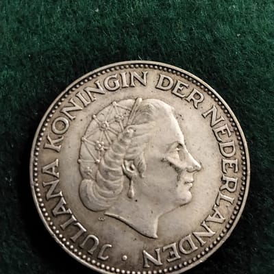 Silver 1959 Netherlands 2.5 Gulden Queen Juliana 