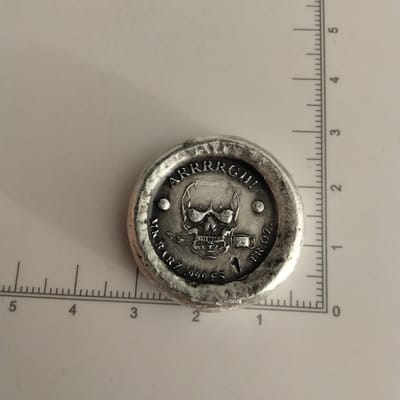 MK BarZ 1 oz Silver Hand-Poured Pirate Round - additional view