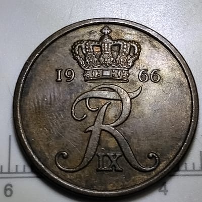 1966 Denmark 5 ore piece