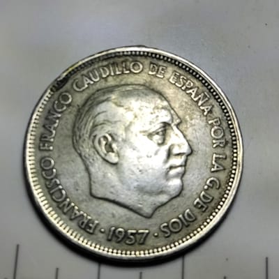 Key date 1957 25 Spanish Pesetas