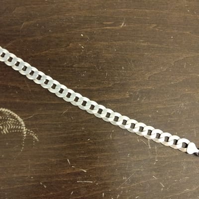 Solid 925 Sterling Silver Curb Link Bracelet - additional view