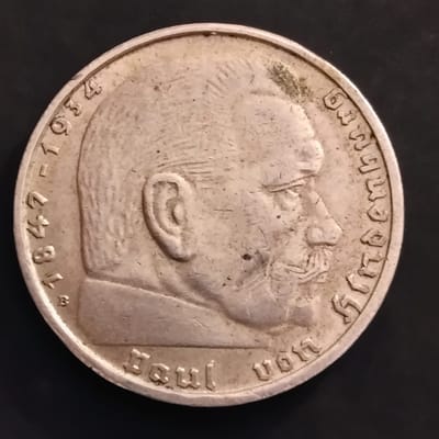 Silver 1938-B German 2 Reichsmarks VF-35 Condition - additional view