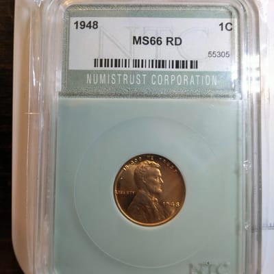 1948 Lincoln Wheat Cent graded MS66 RD