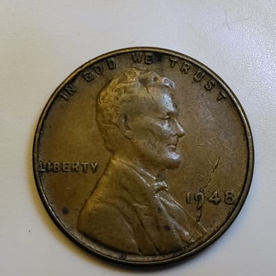 Mint error 1948 Lincoln wheat cent 