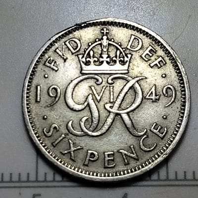 1949 British sixpence  - additional view