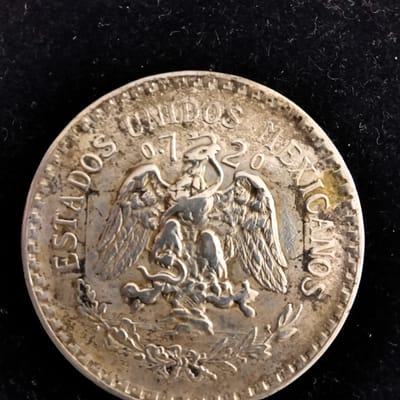 Silver 1923 Mexico 1 Peso Radiant Cap&Rays XF  - additional view