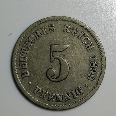 1899 Germany 5 Pfennig - additional view