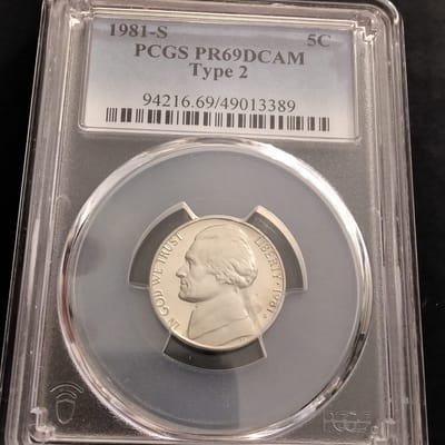 1981-S Jefferson Nickel Type 2 PR-69 DCAM 