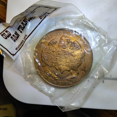 Old San Francisco mint copper round - additional view