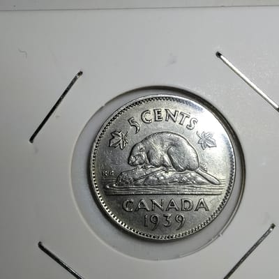 1939 Canadian 5 cent 