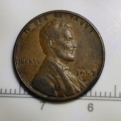 Mint Error 1957 D Lincoln wheat cent 