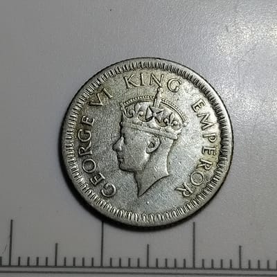 Silver 1942 1/4 Rupee