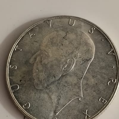 Silver 1938 Sweden 2 Kronor commemorative coin  - additional view