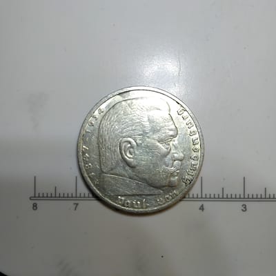 Silver 1935 E 5 Reichsmarks  - additional view
