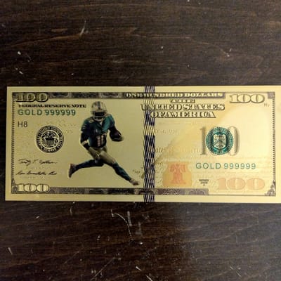 Jaylen Waddle Miami Dolphins 24K Gold Foil $100