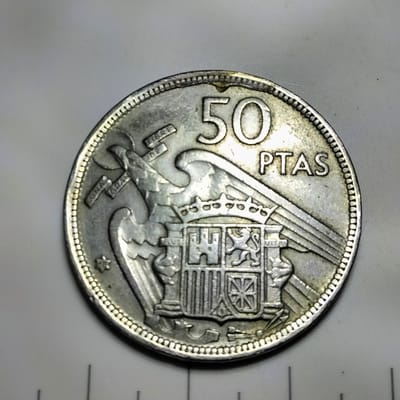 Key date 1957 50 Spanish pesetas - additional view