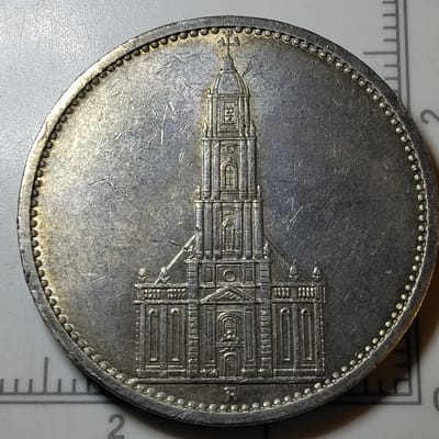 Silver Toned 1935-A Germany 5 Reichsmark - additional view