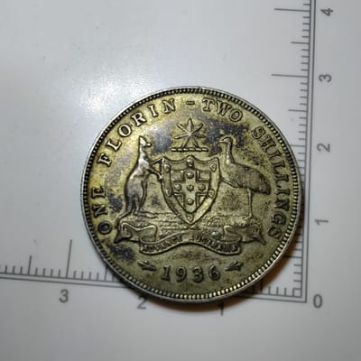 1936 Australia Silver Florin (Two Shillings) - additional view