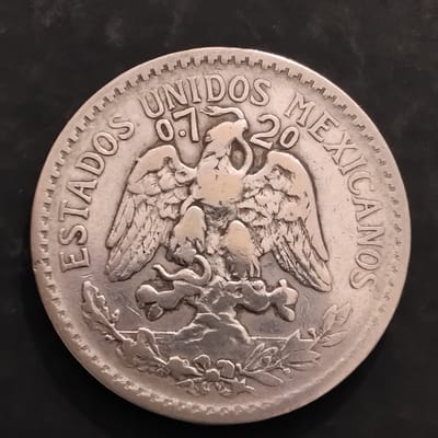 Silver 1920 Mexico 50 Centavos Cap&Rays XF - additional view