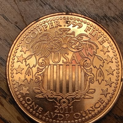 1oz copper round walking liberty design - additional view