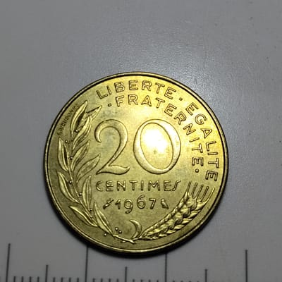 1967 franch 20 centimes - additional view